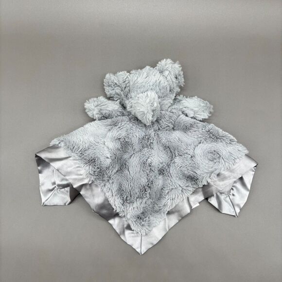 Cloud Island Gray Elephant Lovey Plush Swirl Security Blanket Satin Trim 13" - Picture 2 of 8